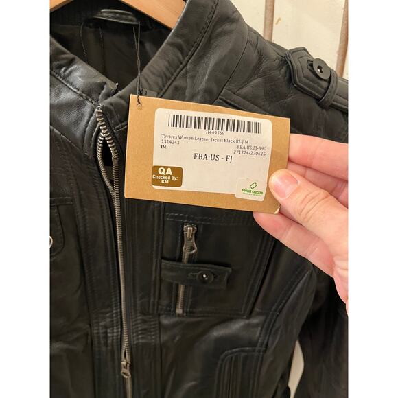 Decrum Genuine Leather Jacket Tavares Women Black - M - Picture 4 of 5